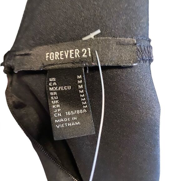 Forever 21 Black Satin Slip Dress Size M Coquette Whimsigoth Party Cocktail - Picture 9 of 10